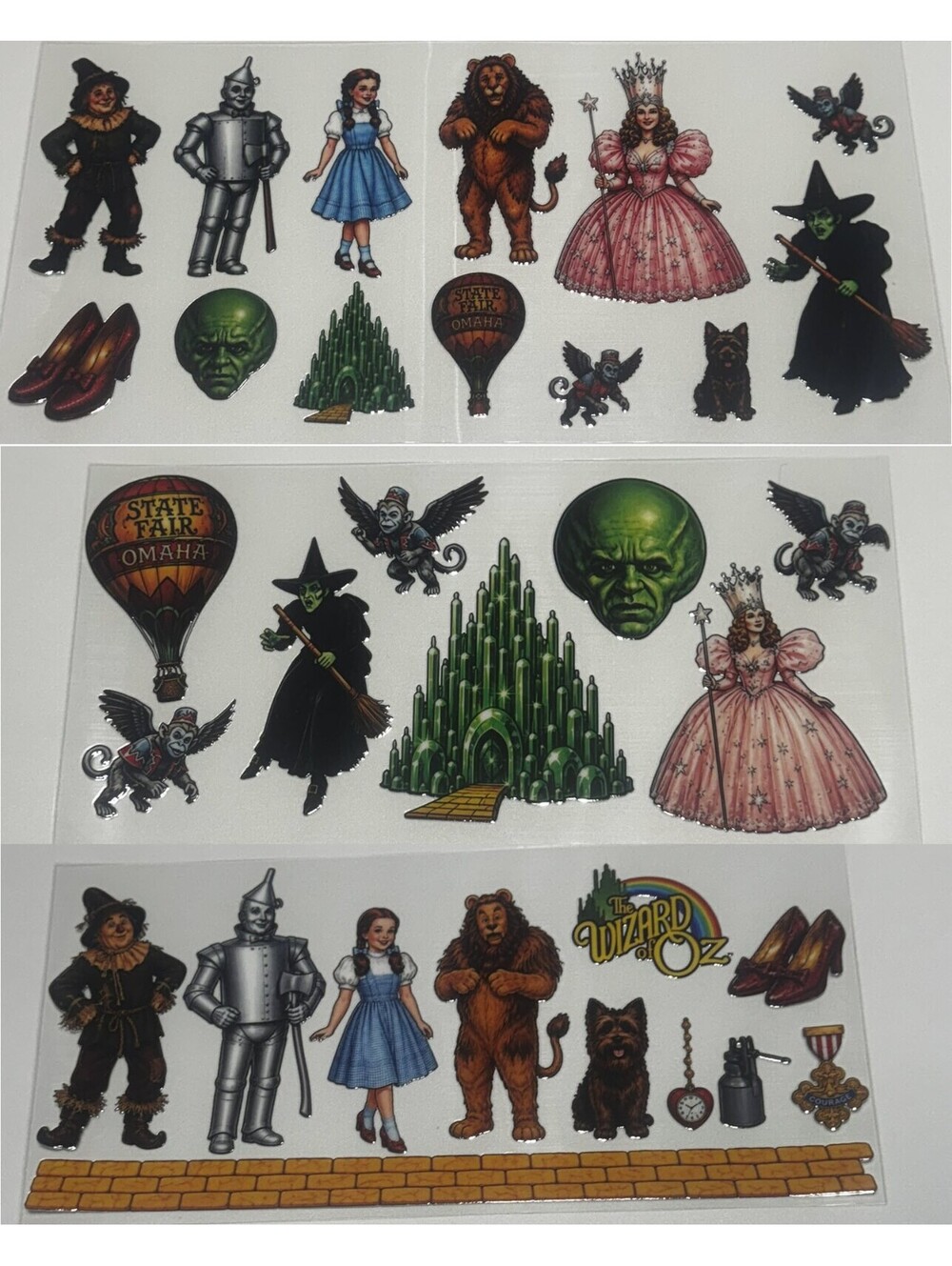 3 Cup Wraps Wizard of Oz UV DTF for 16 oz Cups or Tumblers Ornaments Journals